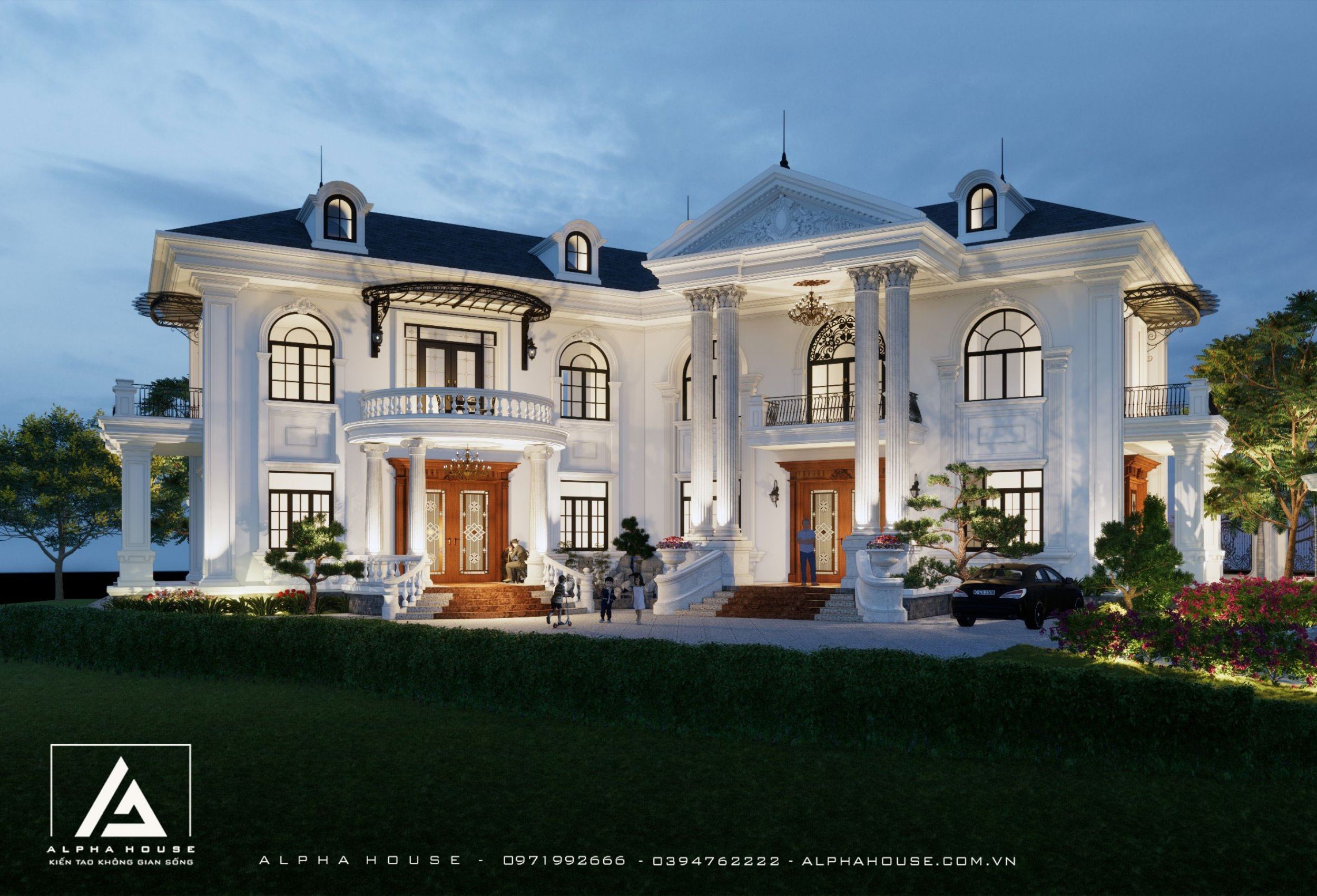 BIỆT THỰ TÂN CỔ ĐIỂN TRẮNG