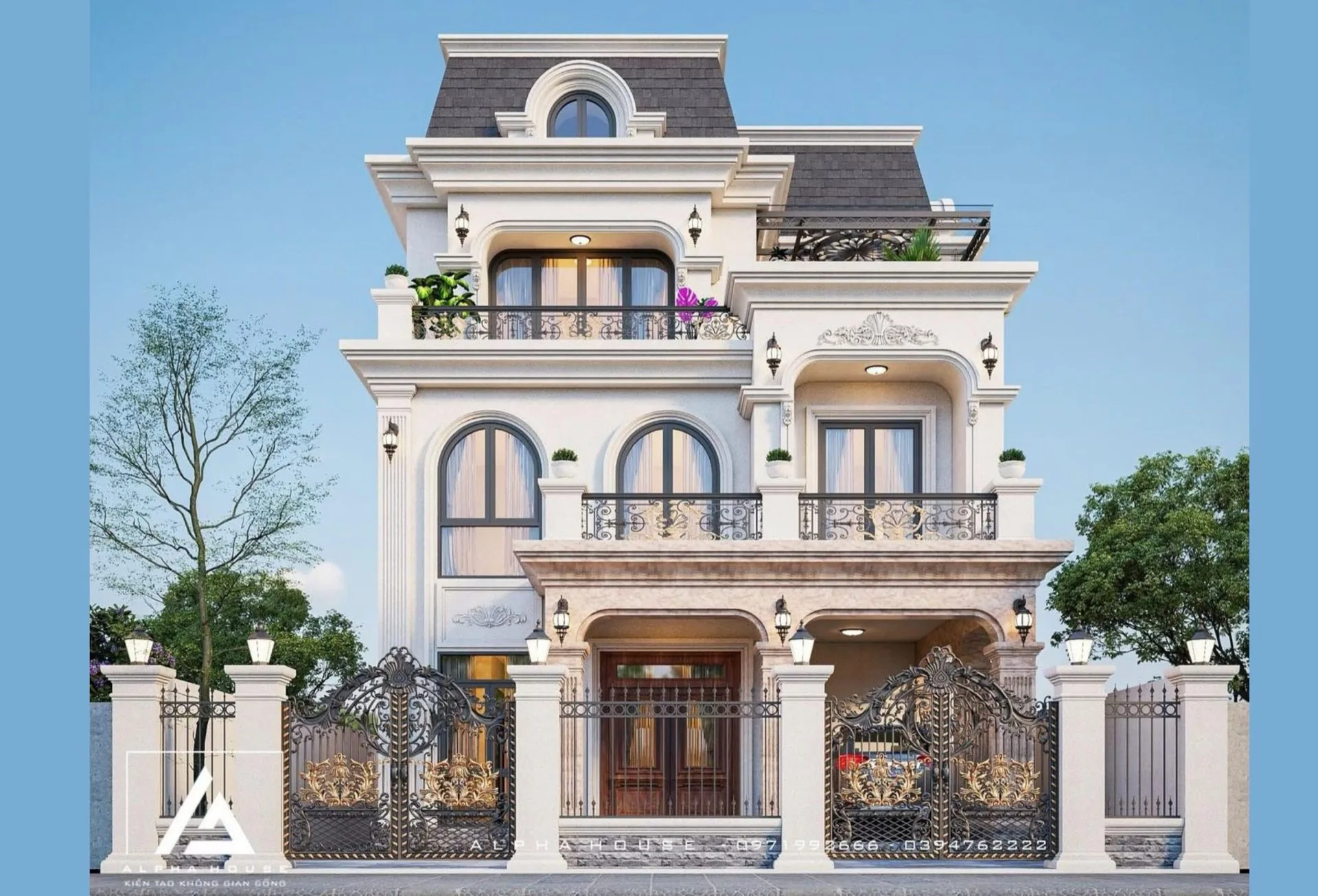 BIỆT THỰ TÂN CỔ ĐIỂN 3 TẦNG